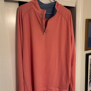 Peter Millar Men's Zip-Up Sweater in Coral